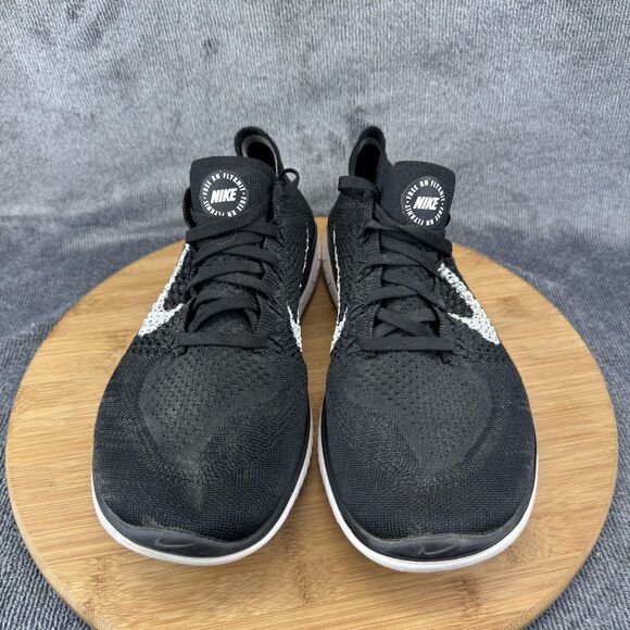 Nike Free RN Flyknit Running Shoes Womens Size 11 Black White 942839-001 - Picture 3 of 10